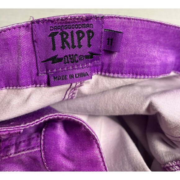 Tripp NYC Womens Purple Skinny Jeans With Zipper Accents Size 11 Made In China - Picture 3 of 11